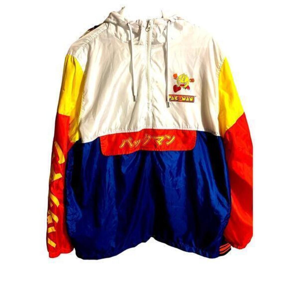 Pacman Multicolor Block Japanese Lightweight Windbreaker Jacket‎ Size XL